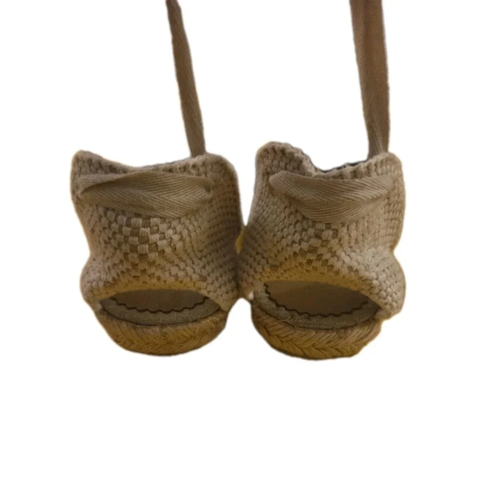 J.Crew, Ballet‎ Style, Size 8 Espadrilles (Ankle-Tie Canvas)